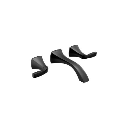 Moen Voss Two-Handle Wall Mount Bathroom Faucet in Matte Black T6906BL